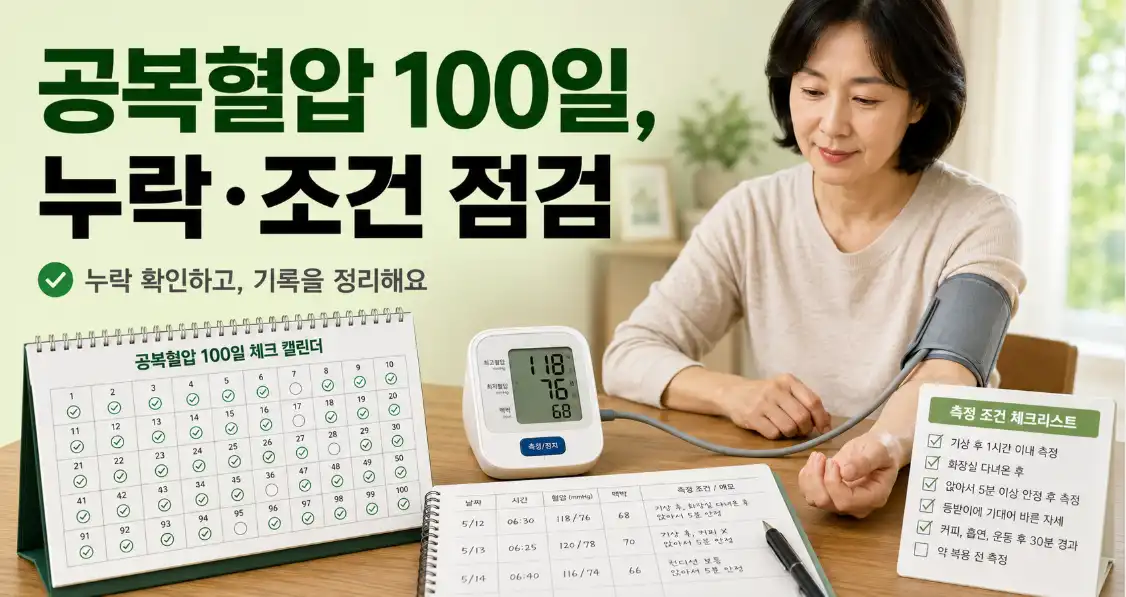 아침 공복 혈압 100일 관리