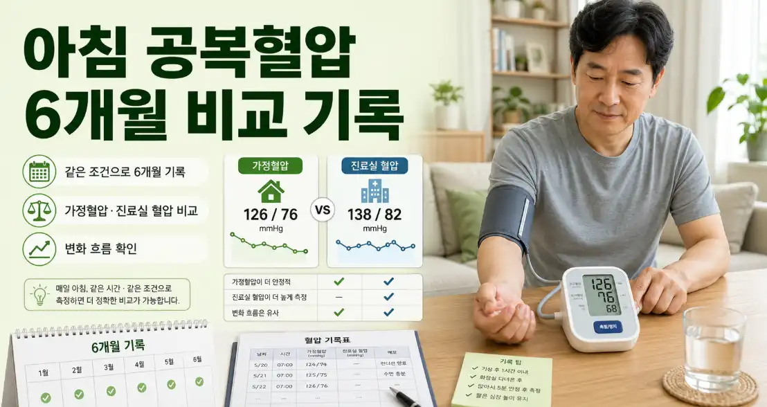 아침 공복 혈압 6개월 기록