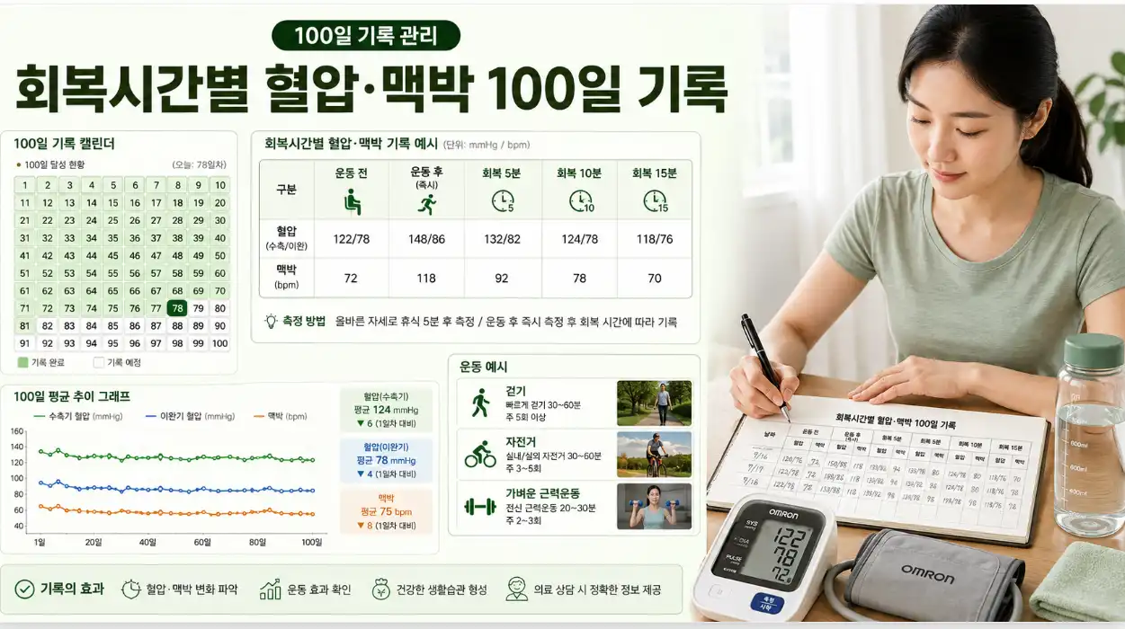 운동 후 혈압 100일 기록