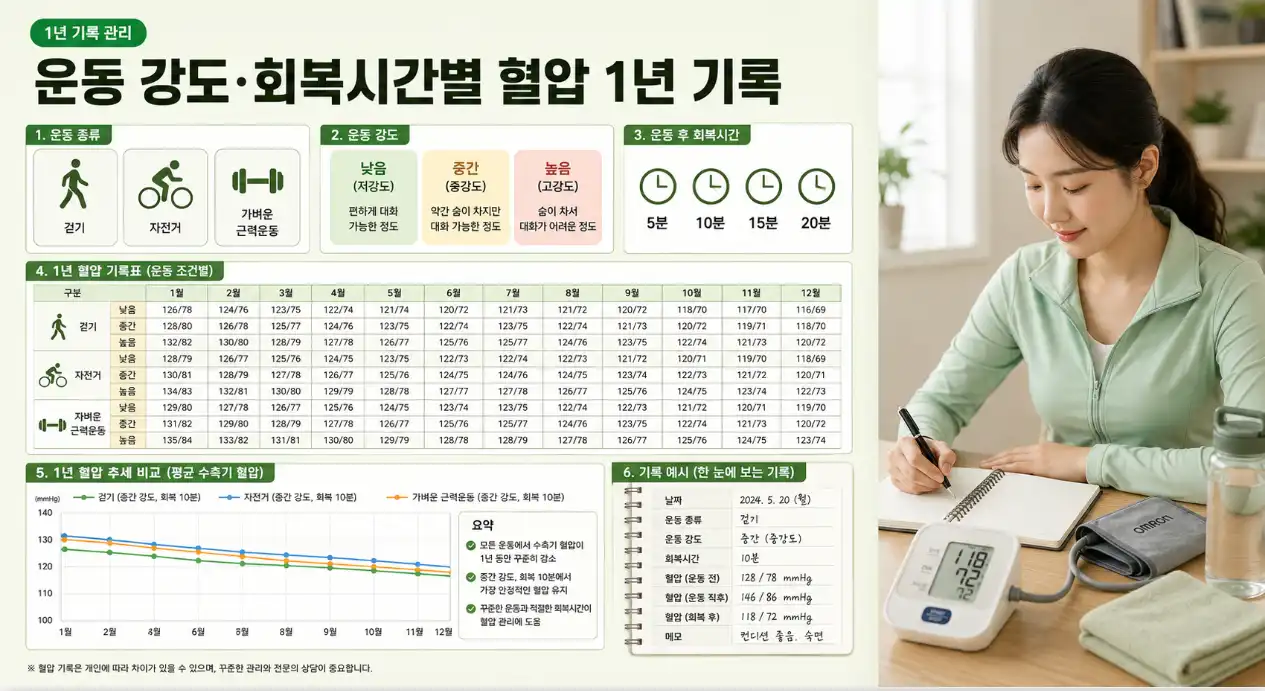 운동 후 혈압 1년 관리