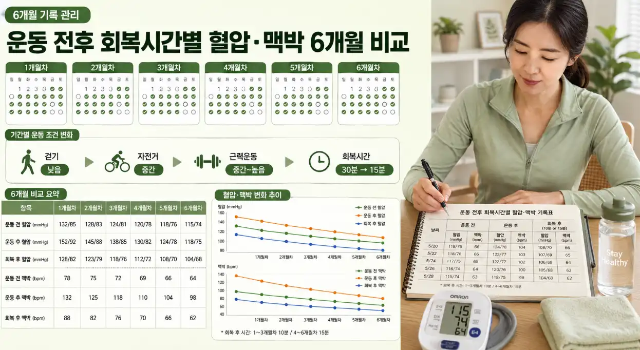 운동 후 혈압 6개월 기록