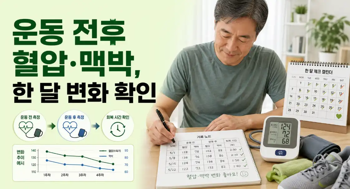 운동 후 혈압 변화 1개월 기록