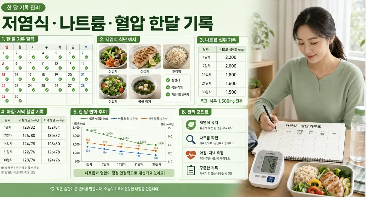 저염식 혈압 1개월 기록