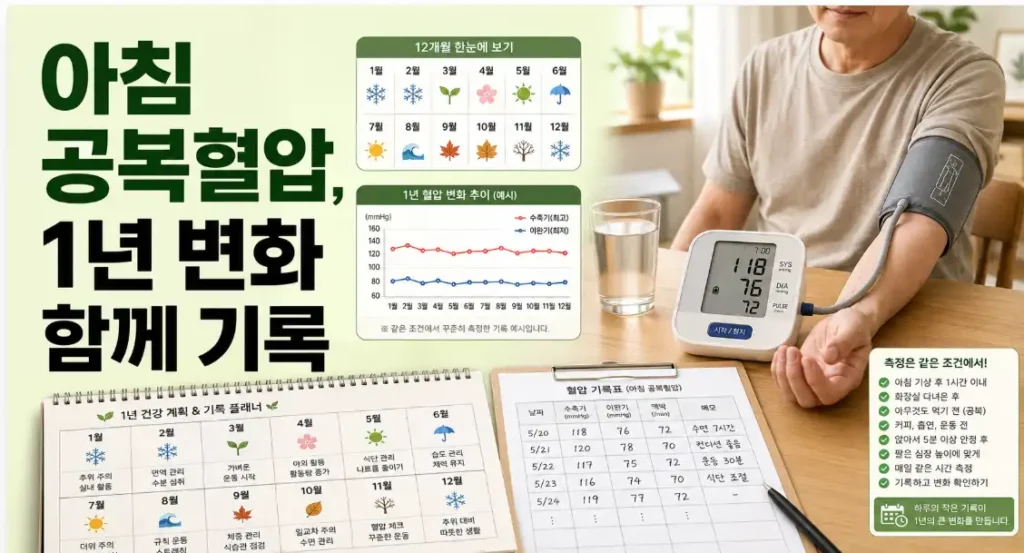 아침 공복 혈압 1년 기록