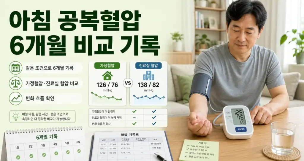 아침 공복 혈압 6개월 기록