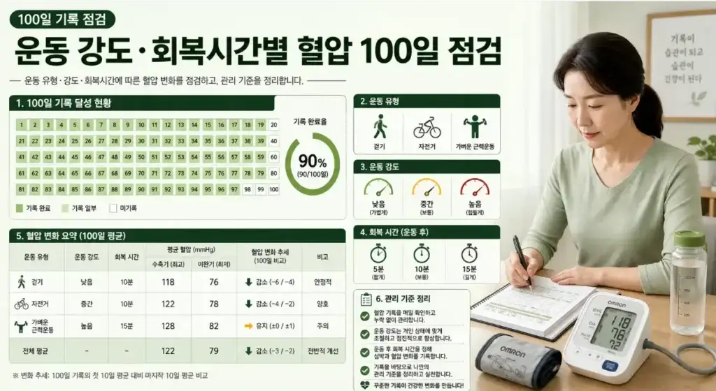 운동 후 혈압 100일 관리