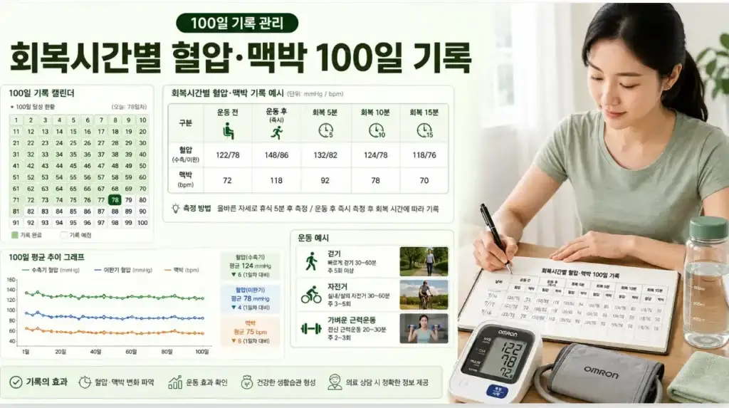 운동 후 혈압 100일 기록