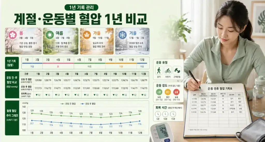 운동 후 혈압 1년 기록