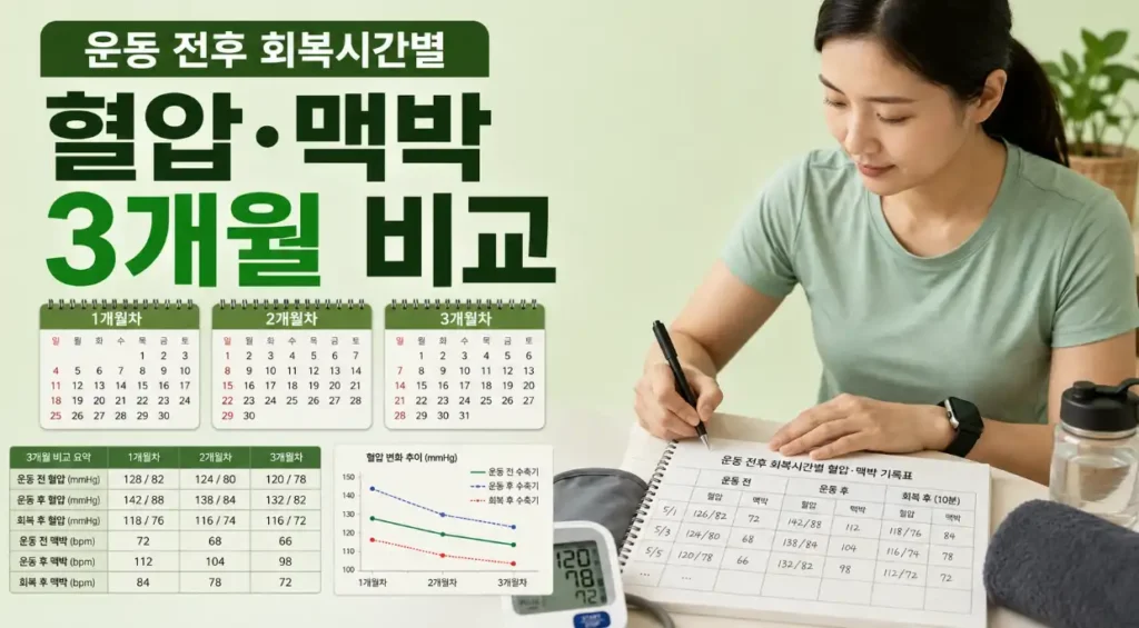 운동 후 혈압 3개월 기록