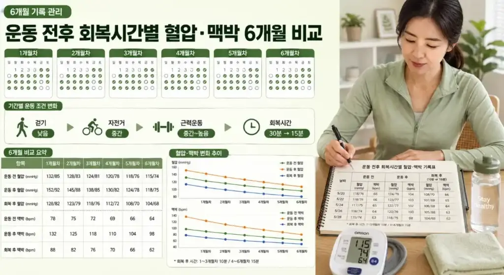 운동 후 혈압 6개월 기록