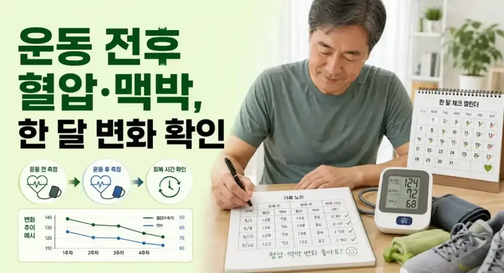 운동 후 혈압 변화 1개월 기록