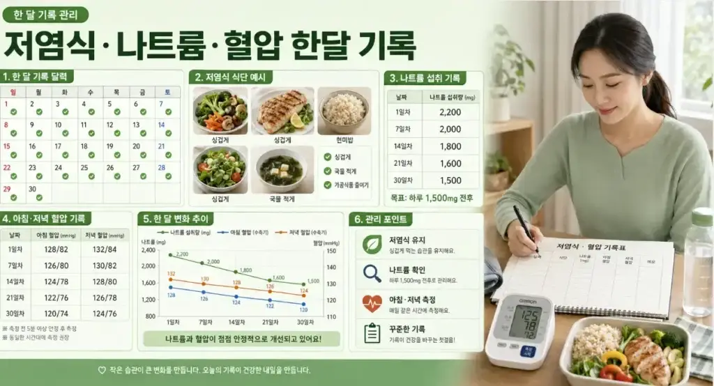 저염식 혈압 1개월 기록