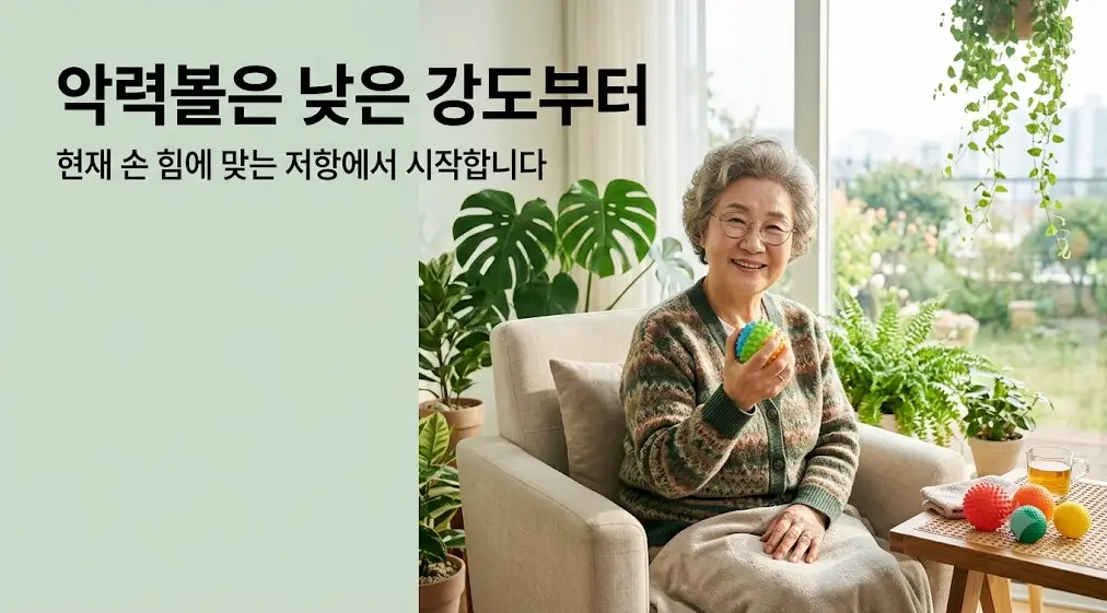 악력볼은 낮은 강도부터